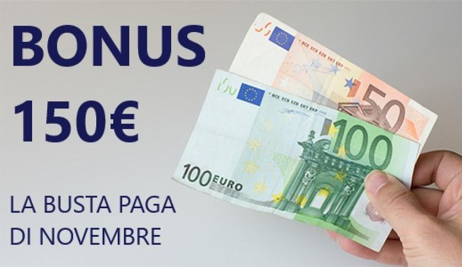 BONUS 150 EURO: LA BUSTA PAGA DI NOVEMBRE